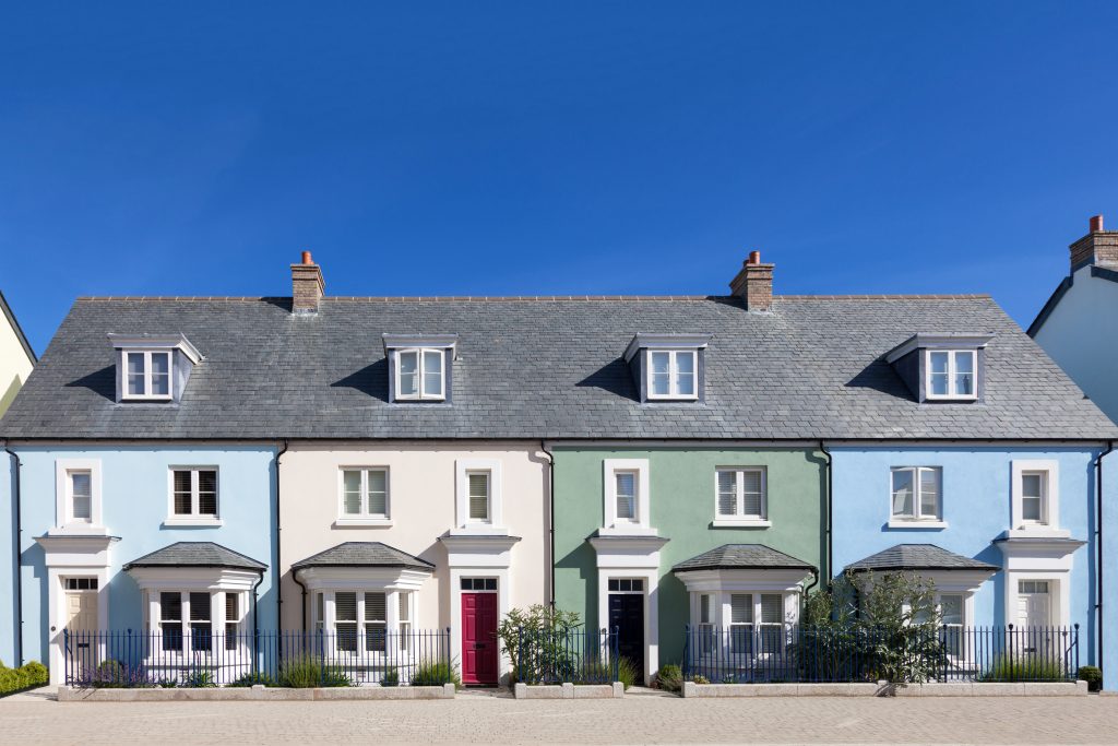 Row,Of,Colorful,And,Modern,English,Houses